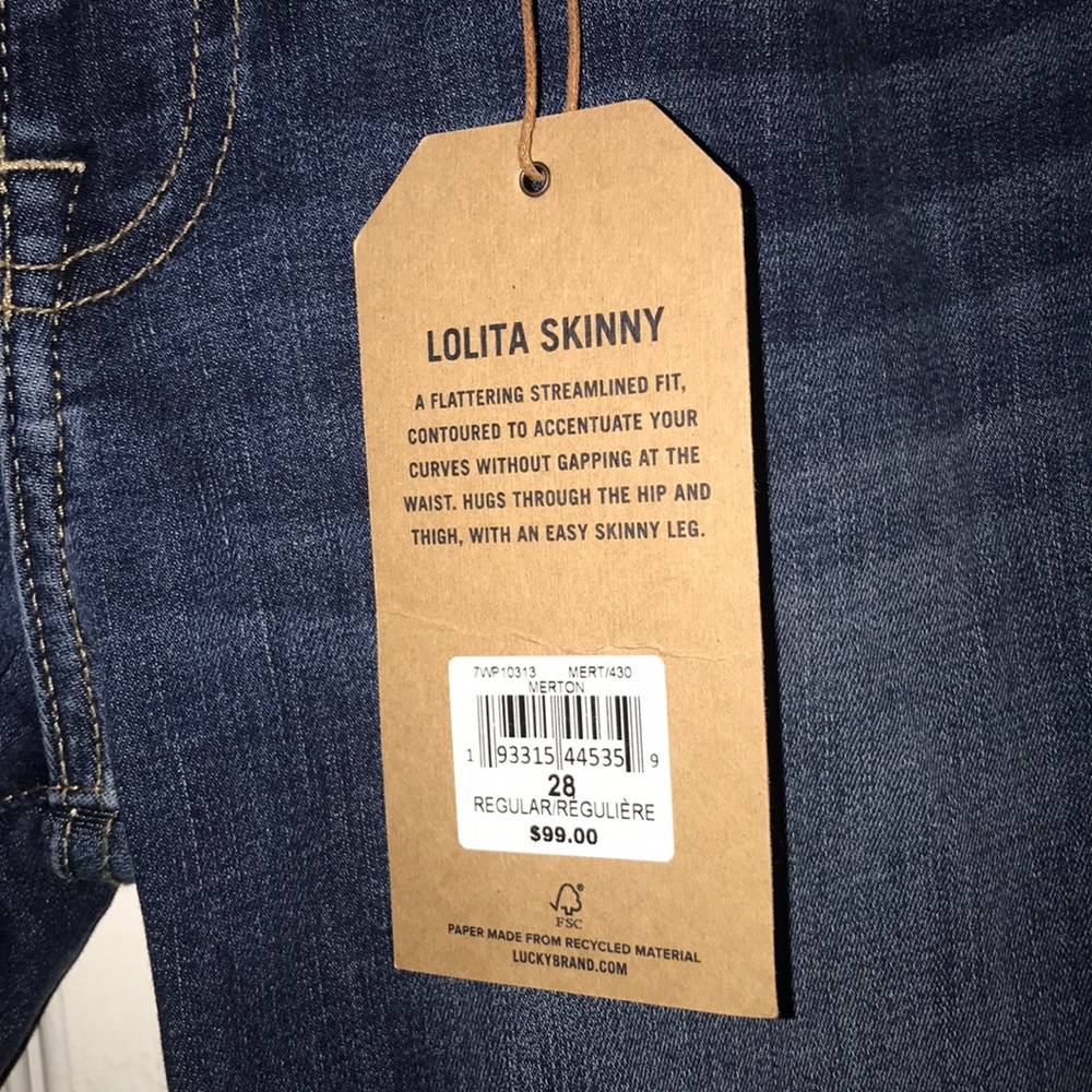SOLD NWT Lucky Brand Lolita Skinny Jeans 6/28 $99 - Picture 4 of 8